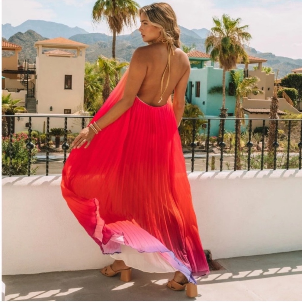 Vici Vibrant Red and Purple Maxi Dress